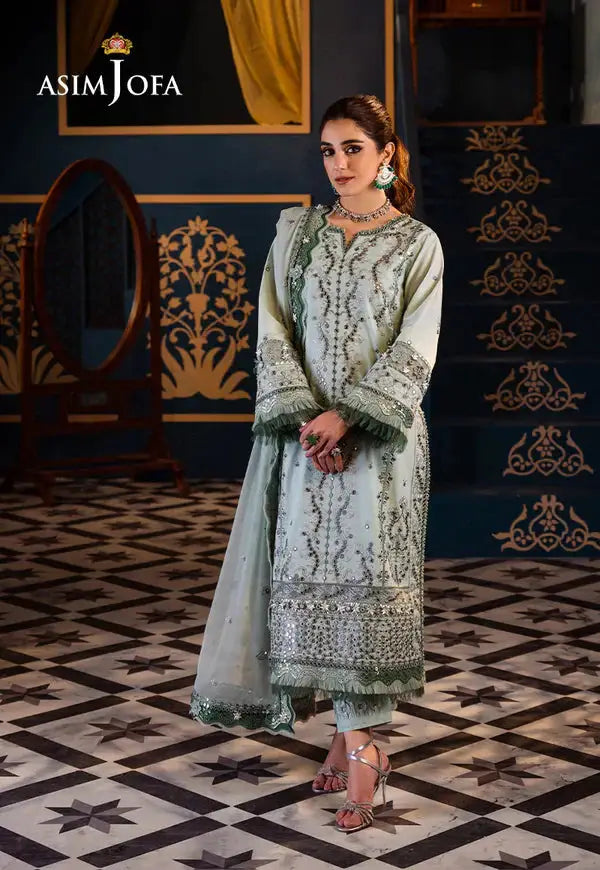 Asim Jofa | Fasana e Ishq Eid Luxury Lawn | AJFI-17 - Pakistani Designer Dress - by Asim Jofa | Type: Luxury - 100% Original at Saira Sultan