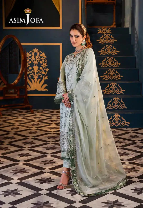 Asim Jofa | Fasana e Ishq Eid Luxury Lawn | AJFI-17 - Pakistani Designer Dress - by Asim Jofa | Type: Luxury - 100% Original at Saira Sultan