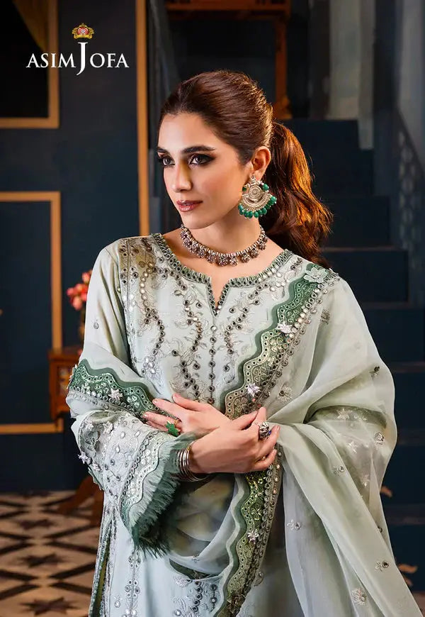 Asim Jofa | Fasana e Ishq Eid Luxury Lawn | AJFI-17 - Pakistani Designer Dress - by Asim Jofa | Type: Luxury - 100% Original at Saira Sultan