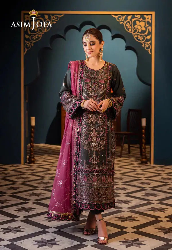 Asim Jofa | Fasana e Ishq Eid Luxury Lawn | AJFI-23 - Pakistani Designer Dress - by Asim Jofa | Type: Luxury - 100% Original at Saira Sultan