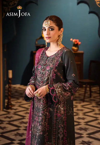 Asim Jofa | Fasana e Ishq Eid Luxury Lawn | AJFI-23 - Pakistani Designer Dress - by Asim Jofa | Type: Luxury - 100% Original at Saira Sultan