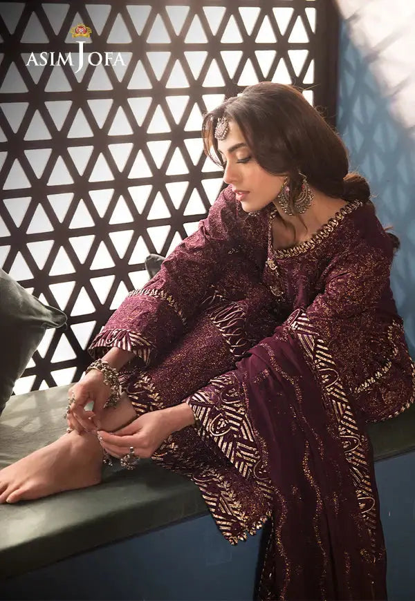 Asim Jofa | Fasana e Ishq Eid Luxury Lawn | AJFI-06 - Pakistani Designer Dress - by Asim Jofa | Type: Luxury - 100% Original at Saira Sultan