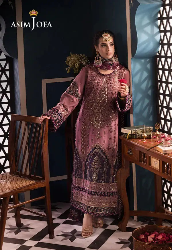 Asim Jofa | Fasana e Ishq Eid Luxury Lawn | AJFI-22 - Pakistani Designer Dress - by Asim Jofa | Type: Luxury - 100% Original at Saira Sultan