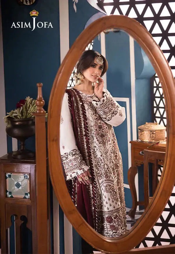 Asim Jofa | Fasana e Ishq Eid Luxury Lawn | AJFI-13 - Pakistani Designer Dress - by Asim Jofa | Type: Luxury - 100% Original at Saira Sultan