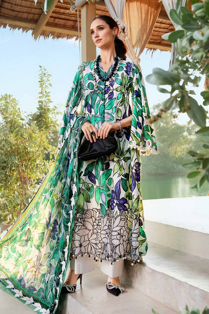 Maria B | M Prints 25 | MPT-2505-A XS White Lawn