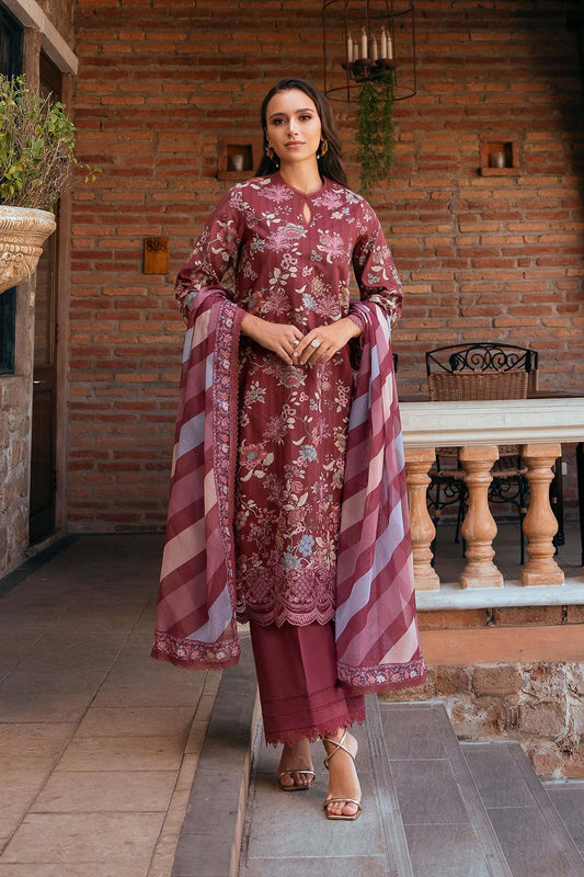 Afrozeh | Damask The Holiday Edit 25 | Azara B XS Maroon Lawn