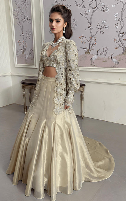 Threads and Motifs | Formal Dresses 25 | EMBRIODERED JACKET WITH BLOUSE AND SKIRT