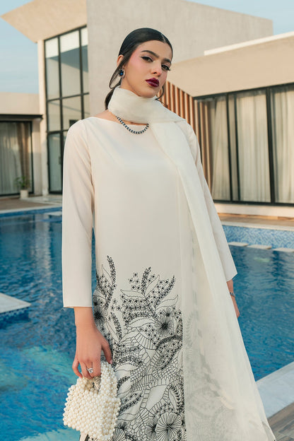 Fahad Hussayn | Lawn Banger | Monochrome Babe - Pakistani Designer Dress - by Erum Khan | Type: Ladies Clothes - 100% Original at Saira Sultan