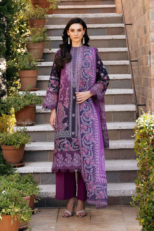 Afrozeh | Damask The Holiday Edit 25 | Azrina A XS Purple Lawn