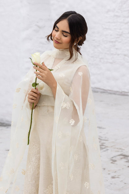 Erum Khan | Ramadan Edition | Layali L Beige Cotton Karandi