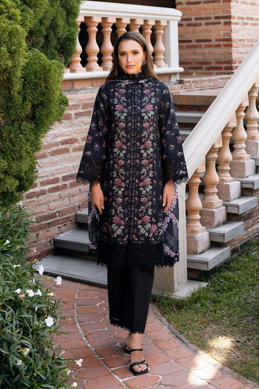 Afrozeh | Damask The Holiday Edit 25 | Lorien A XS Black Lawn
