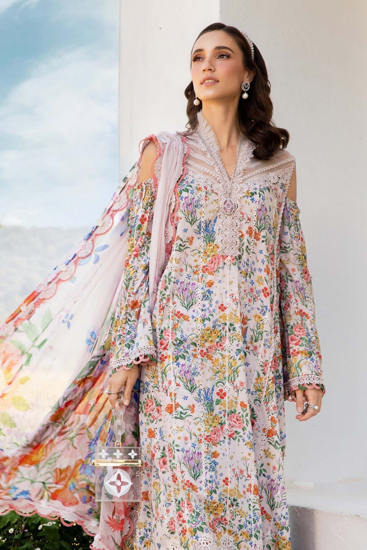 Maria B | M Prints 25 | MPT-2507-A M Off White Lawn