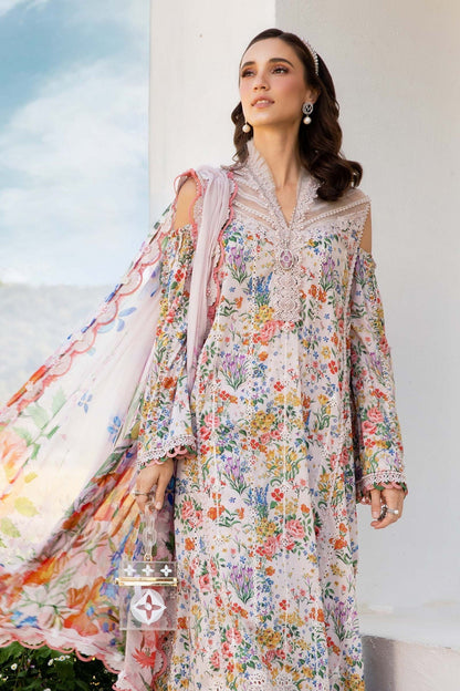 Maria B | M Prints 25 | MPT-2507-A M Off White Lawn