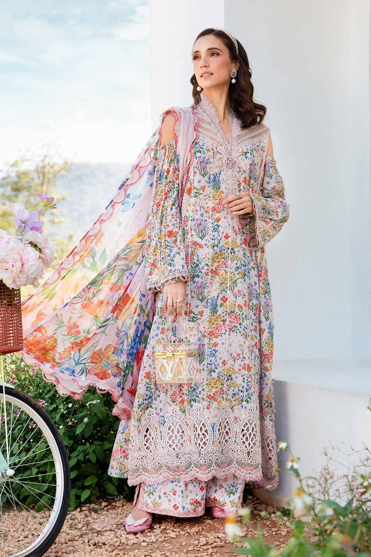 Maria B | M Prints 25 | MPT-2507-A XS Off White Lawn