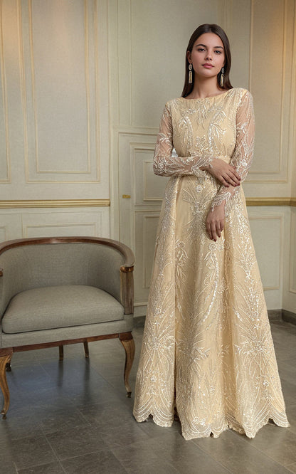Threads and Motifs | Formal Dresses 25 | Net Embroidered Maxi - Pakistani Designer Dress - by Threads and Motifs - Type : Ladies Clothes - 100% Original at Saira Sultan