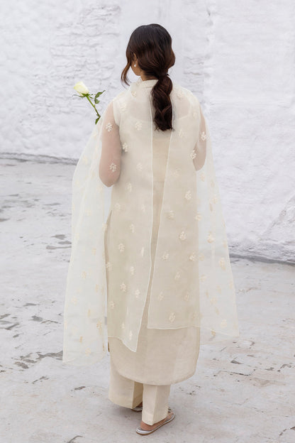 Erum Khan | Ramadan Edition | Layali S Beige Cotton Karandi