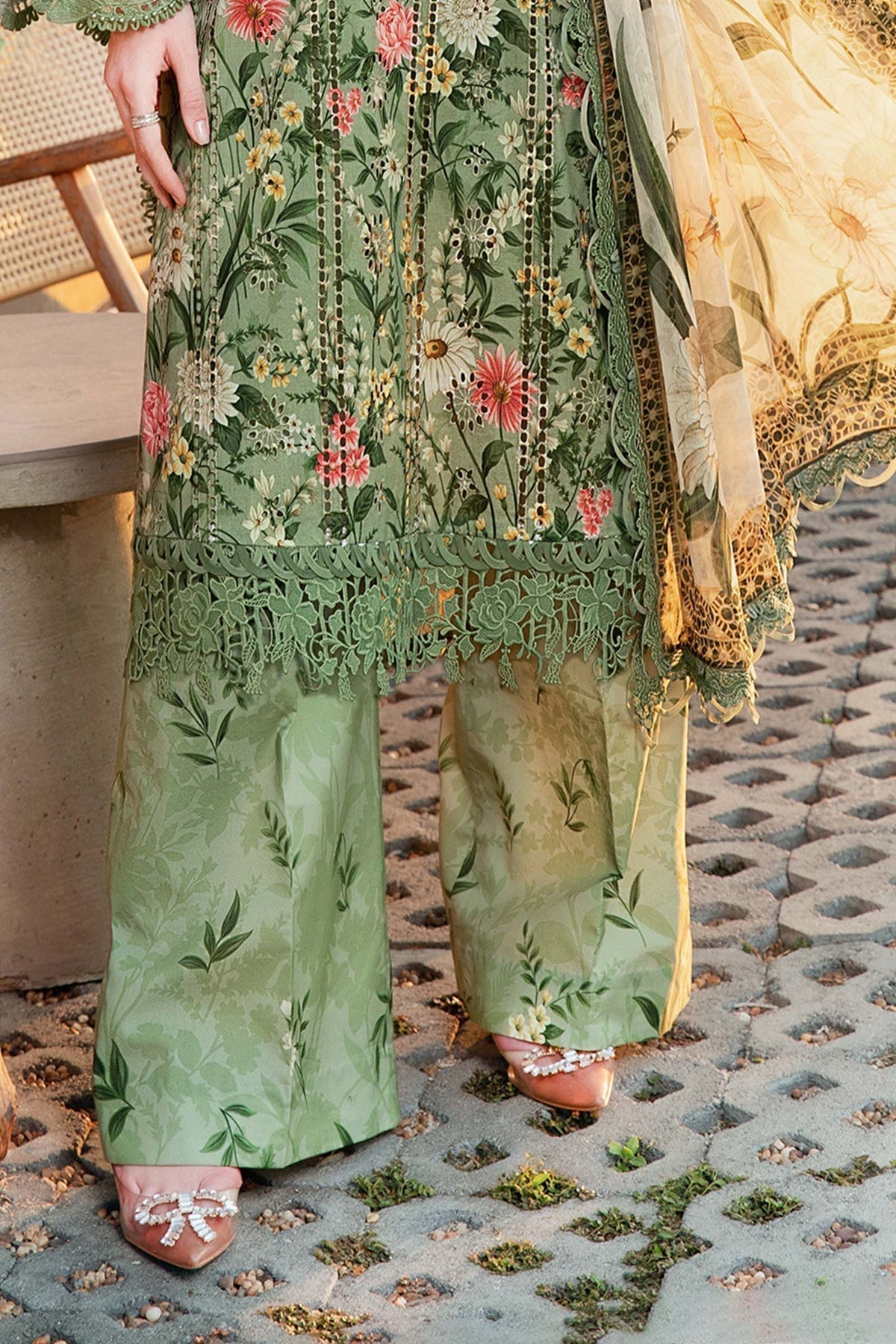 Maria B | M Prints 25 | MPT-2508-B M Deep Olive Green Lawn