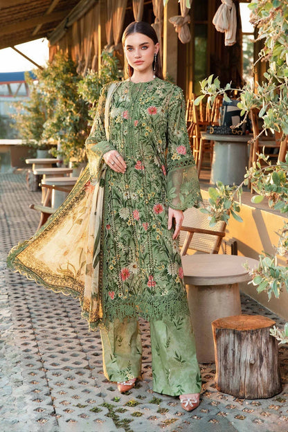 Maria B | M Prints 25 | MPT-2508-B XS Deep Olive Green Lawn