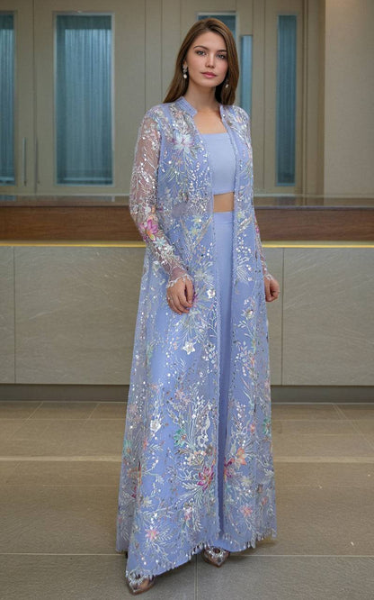 Threads and Motifs | Formal Dresses 25 | Net Embroidered Jacket - Pakistani Designer Dress - by Threads and Motifs - Type : Ladies Clothes - 100% Original at Saira Sultan