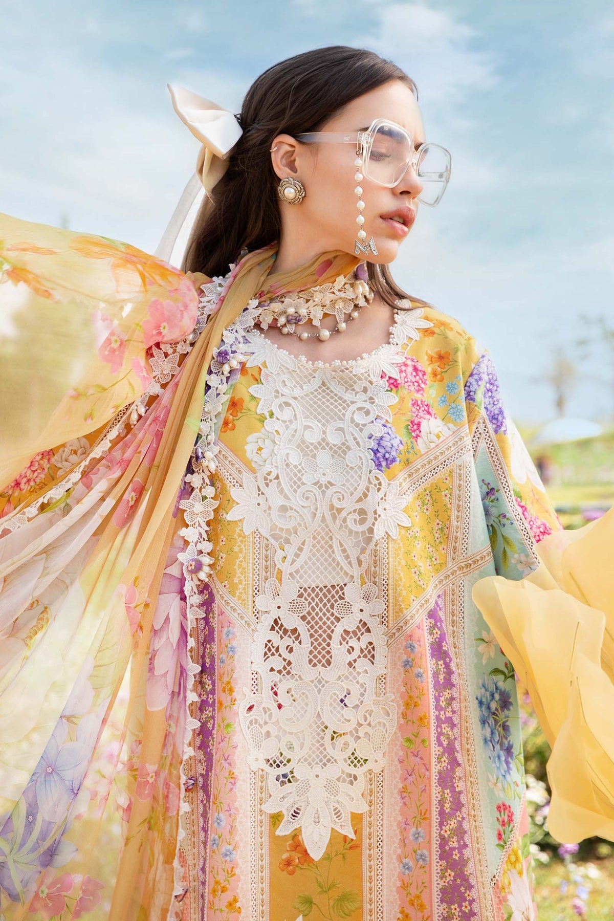 Maria B | M Prints 25 | MPT-2509-A M Pink Lawn