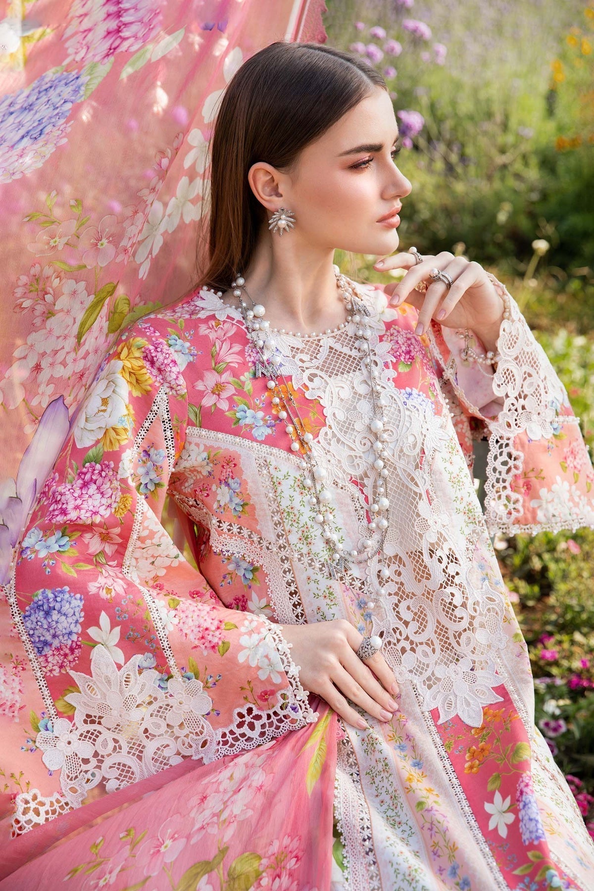 Maria B | M Prints 25 | MPT-2509-B XL Pink Lawn