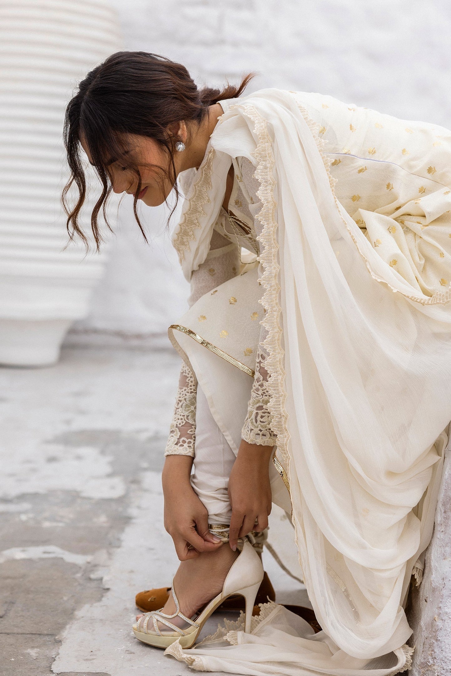 Erum Khan | Ramadan Edition | Hoor XL White Cotton Karandi