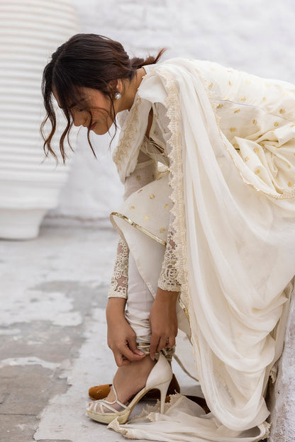 Erum Khan | Ramadan Edition | Hoor XL White Cotton Karandi