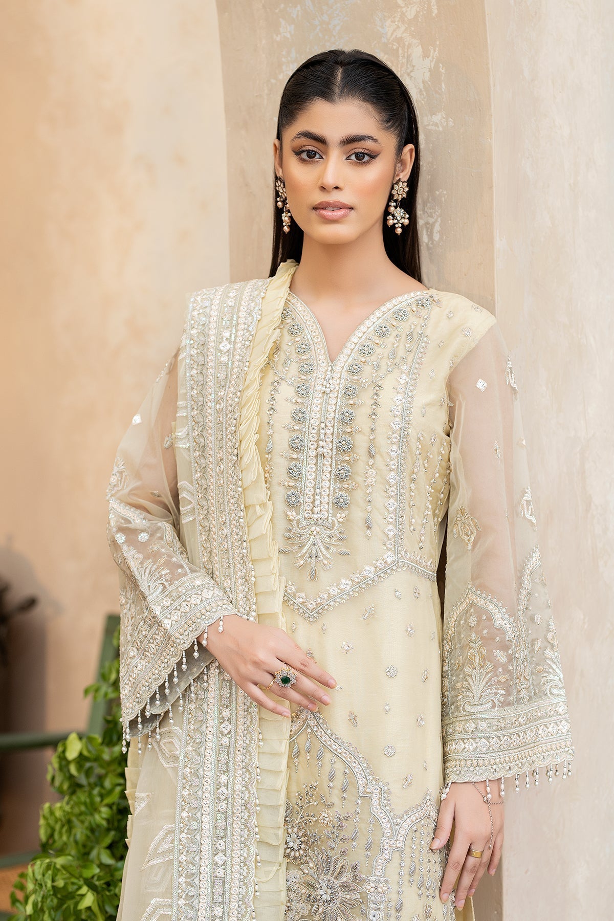 Raeesa Premium | Ada Premium Collection | HU - 47 Sunder XL Ivory Organza