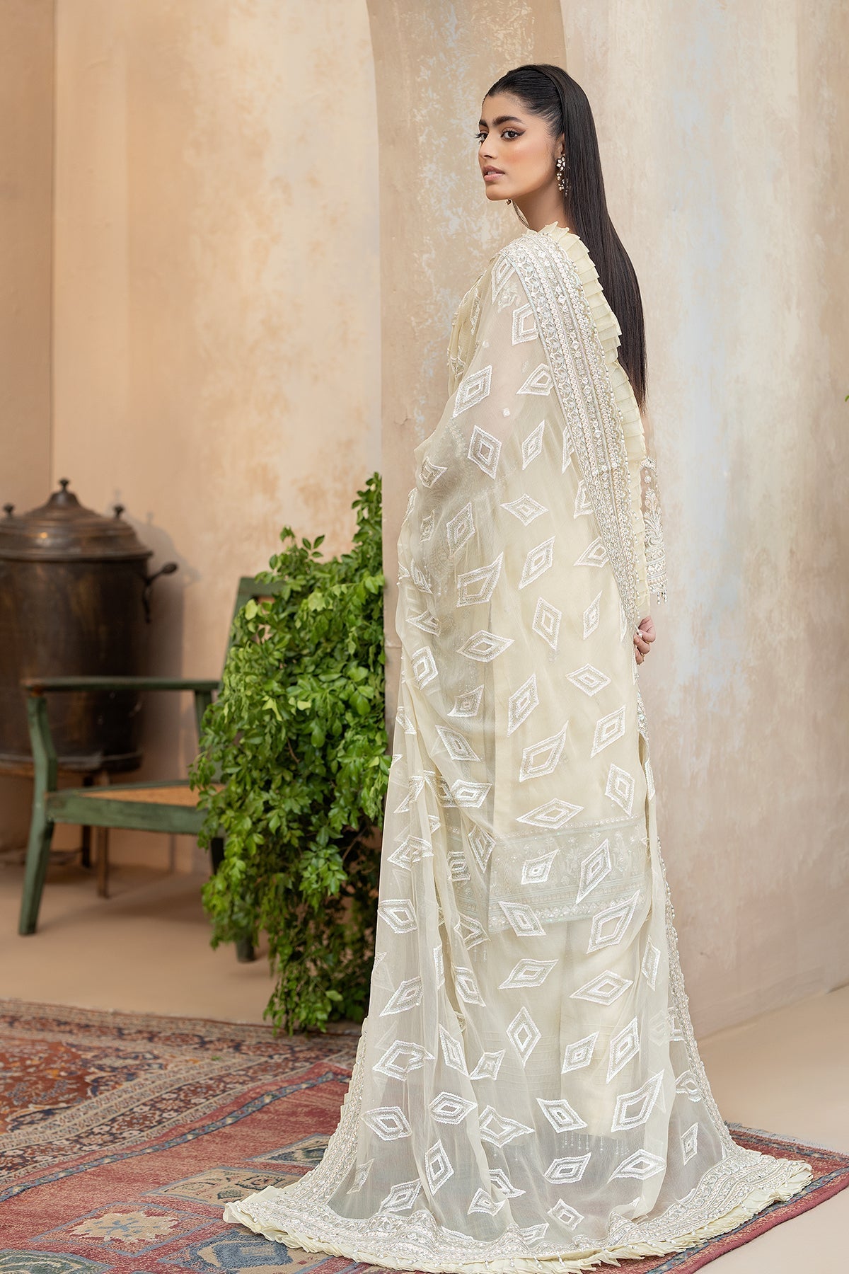 Raeesa Premium | Ada Premium Collection | HU - 47 Sunder S Ivory Organza