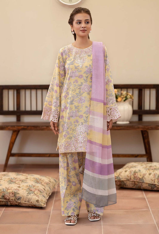 Adans Libas | Prints Eid Edit | 26674 XS Pale Yellow Lawn