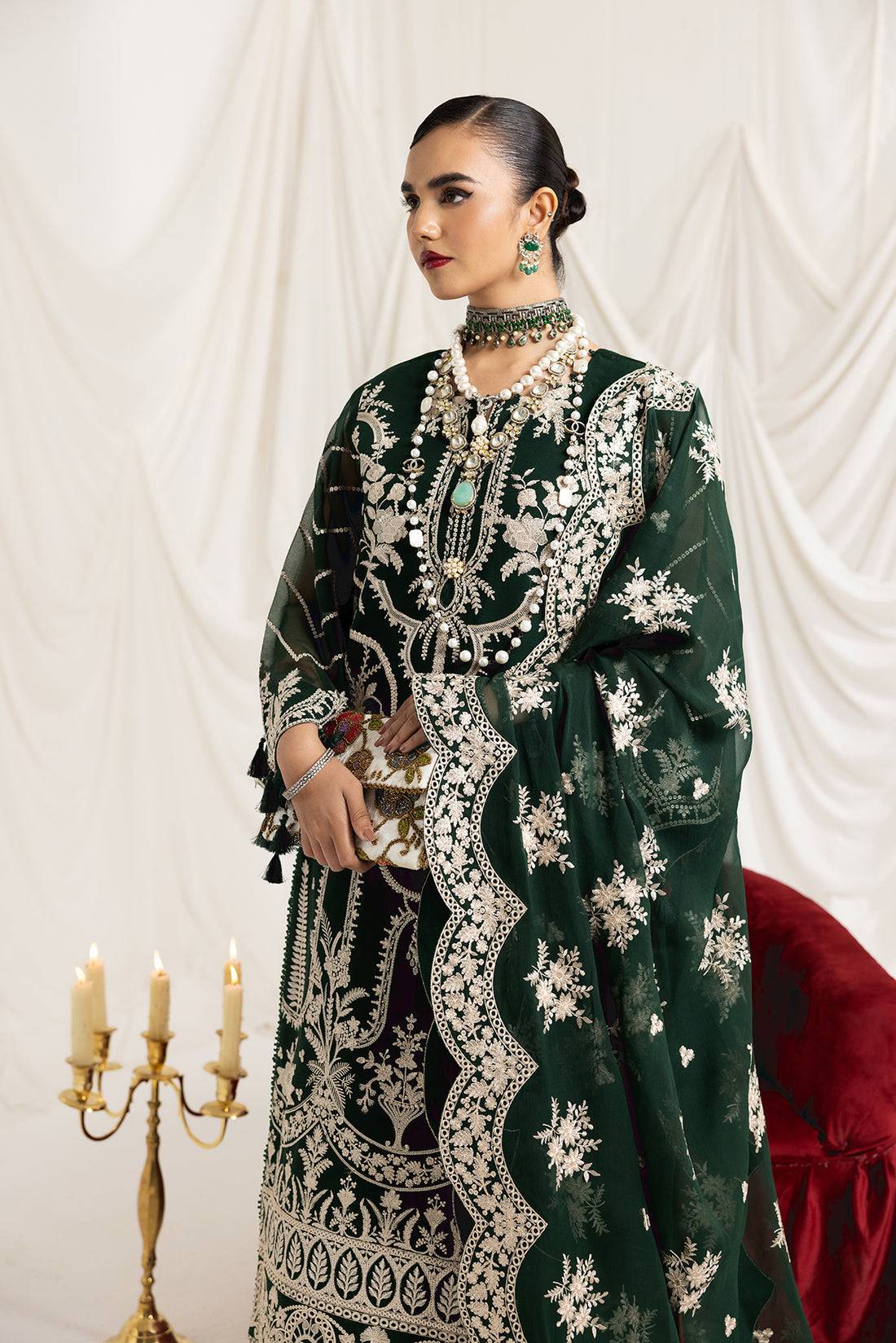 Alizeh | Formals Collection | Clara B (GREEN) - Pakistani Designer Dress - by Alizeh | Type: Formal - 100% Original at Saira Sultan