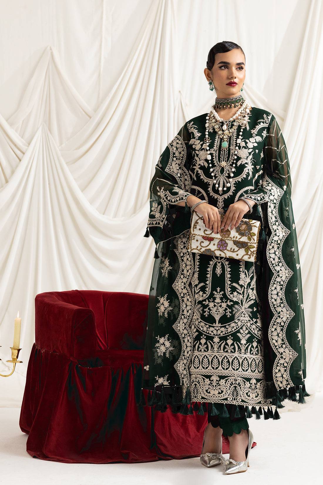 Alizeh | Formals Collection | Clara B (GREEN) - Pakistani Designer Dress - by Alizeh | Type: Formal - 100% Original at Saira Sultan