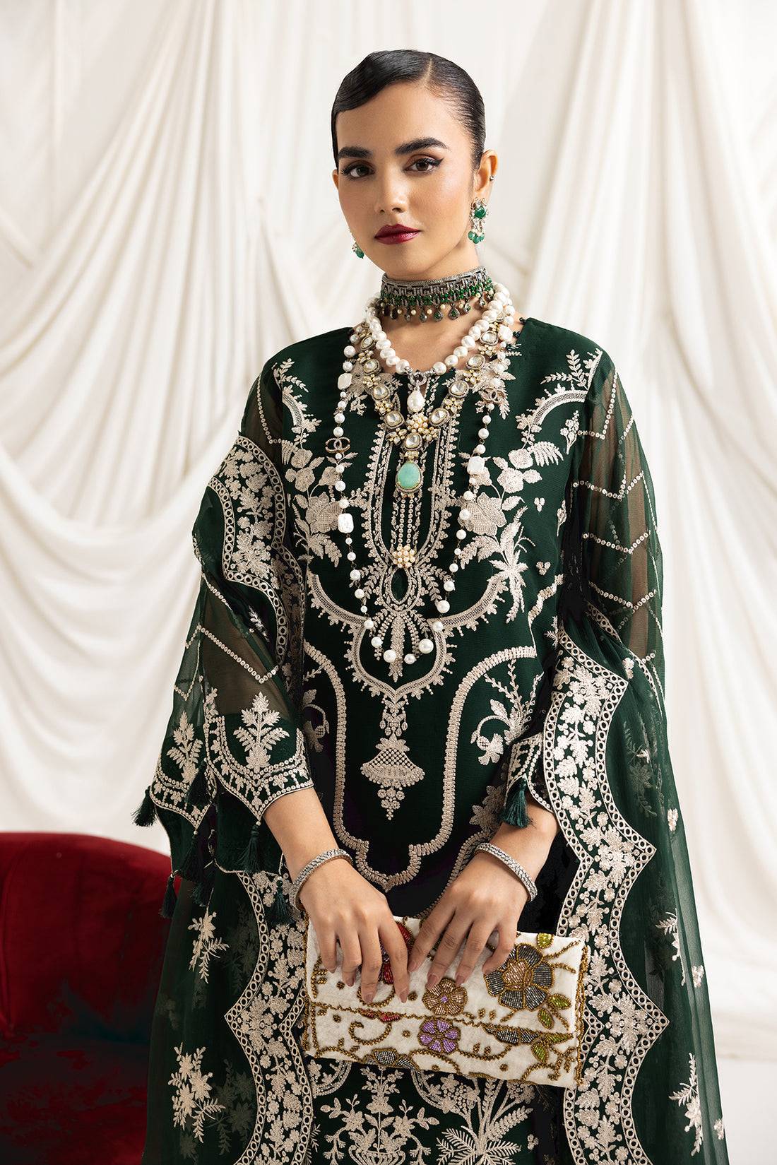 Alizeh | Formals Collection | Clara B (GREEN) - Pakistani Designer Dress - by Alizeh | Type: Formal - 100% Original at Saira Sultan