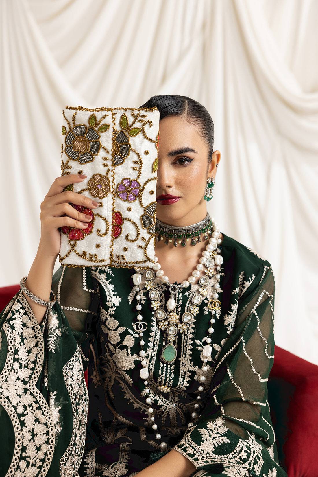 Alizeh | Formals Collection | Clara B (GREEN) - Pakistani Designer Dress - by Alizeh | Type: Formal - 100% Original at Saira Sultan