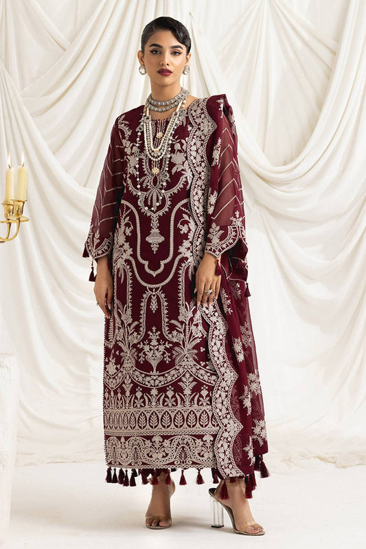 Alizeh | Formals Collection | Clara C (MAROON) - Pakistani Designer Dress - by Alizeh | Type: Formal - 100% Original at Saira Sultan