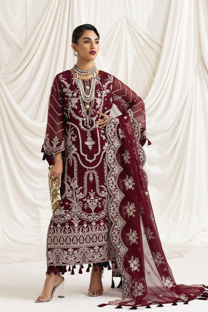 Alizeh | Formals Collection | Clara C (MAROON) - Pakistani Designer Dress - by Alizeh | Type: Formal - 100% Original at Saira Sultan