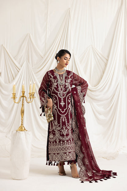 Alizeh | Formals Collection | Clara C (MAROON) - Pakistani Designer Dress - by Alizeh | Type: Formal - 100% Original at Saira Sultan