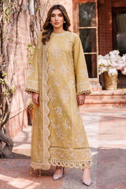 Farasha | Summer Weaves Embroidered Lawn | Tuscany Dream XS Golden Lawn