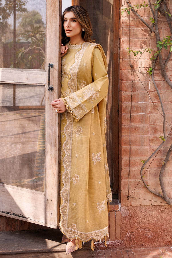 Farasha | Summer Weaves Embroidered Lawn | Tuscany Dream XL Golden Lawn
