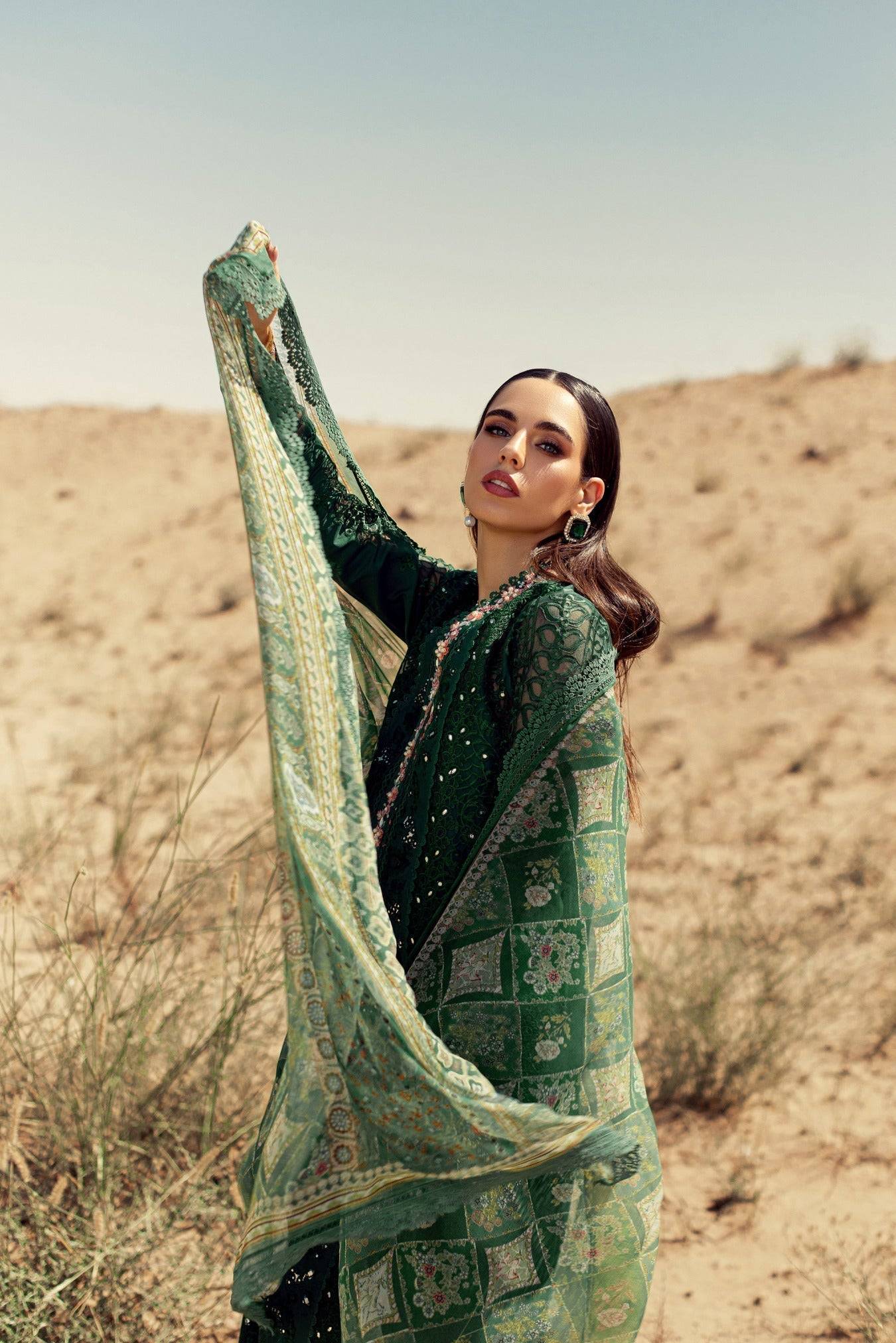 Noor By Saadia Asad | Eid Handwork Laserkari Lawn 24 | D8 - Pakistani Designer Dress - by Noor by Saadia Asad | Type: Luxury - 100% Original at Saira Sultan