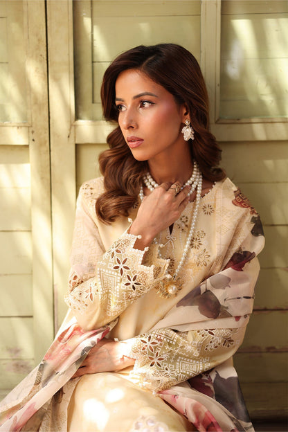 Alizeh | Embroidered Printed Festive Edit 25 | AF-EPL-7038-MIA L Cream Lawn