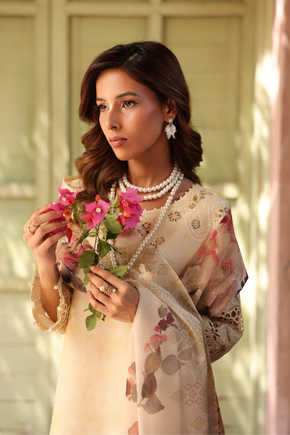 Alizeh | Embroidered Printed Festive Edit 25 | AF-EPL-7038-MIA M Cream Lawn