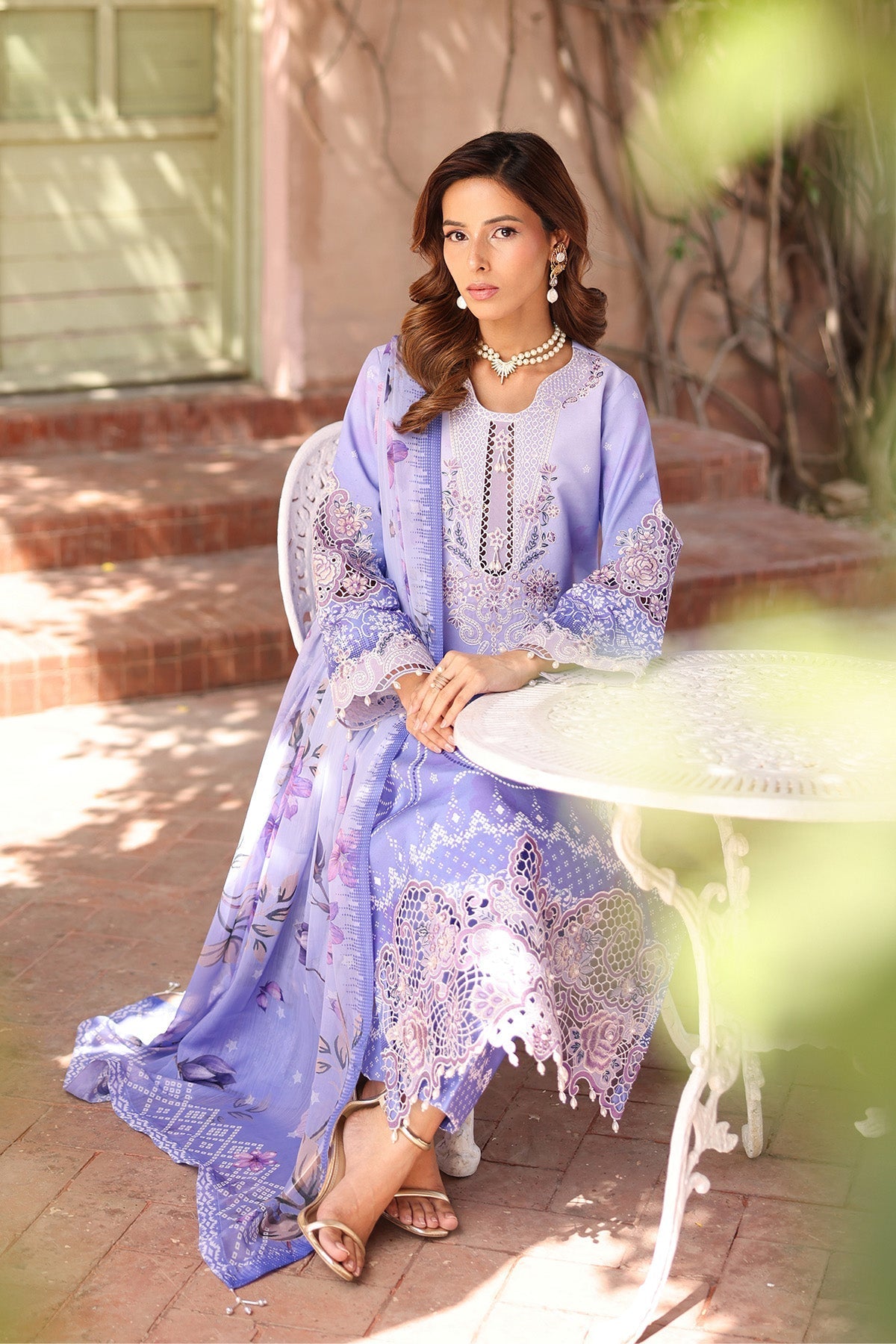 Alizeh | Embroidered Printed Festive Edit 25 | AF-EPL-7032-RHEA XL Lavender Lawn