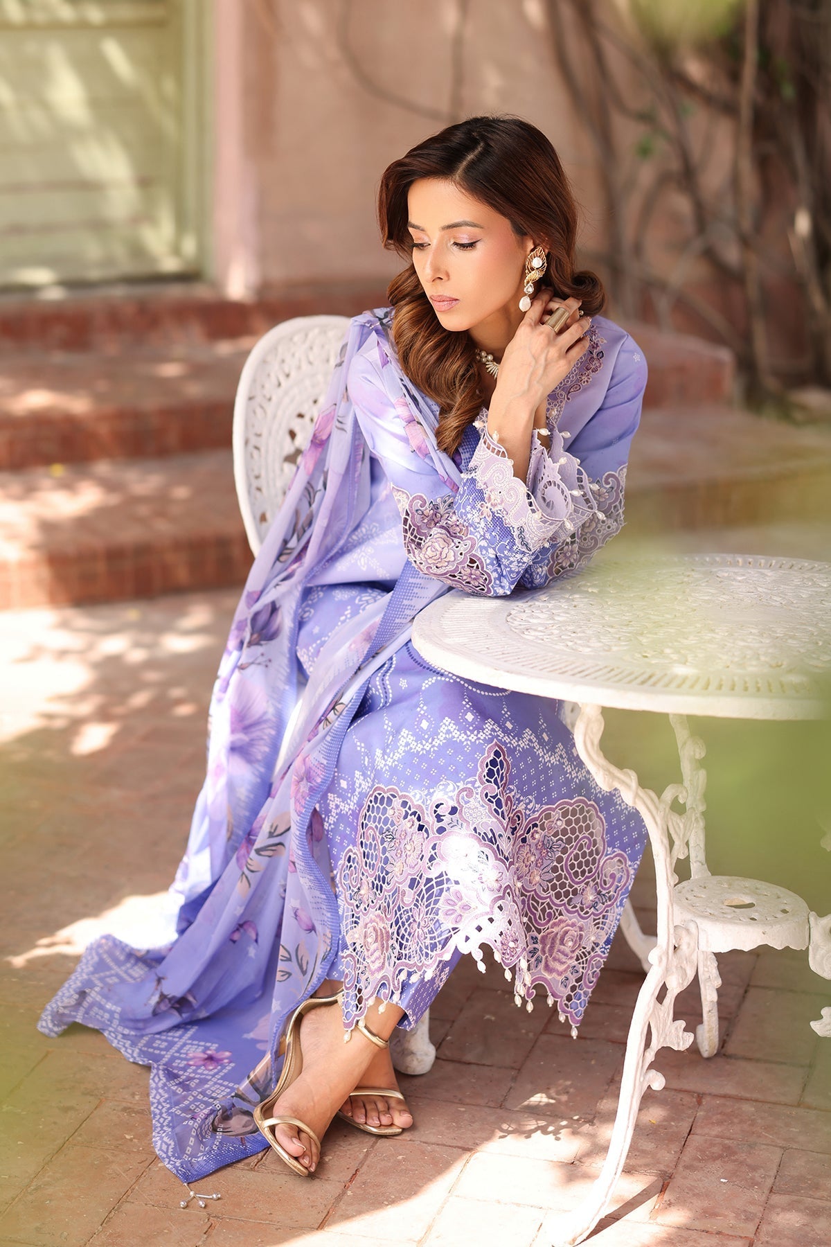 Alizeh | Embroidered Printed Festive Edit 25 | AF-EPL-7032-RHEA L Lavender Lawn