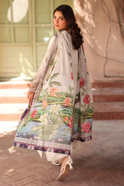 Alizeh | Embroidered Printed Festive Edit 25 | AF-EPL-7035-KARIS L Ivory Lawn