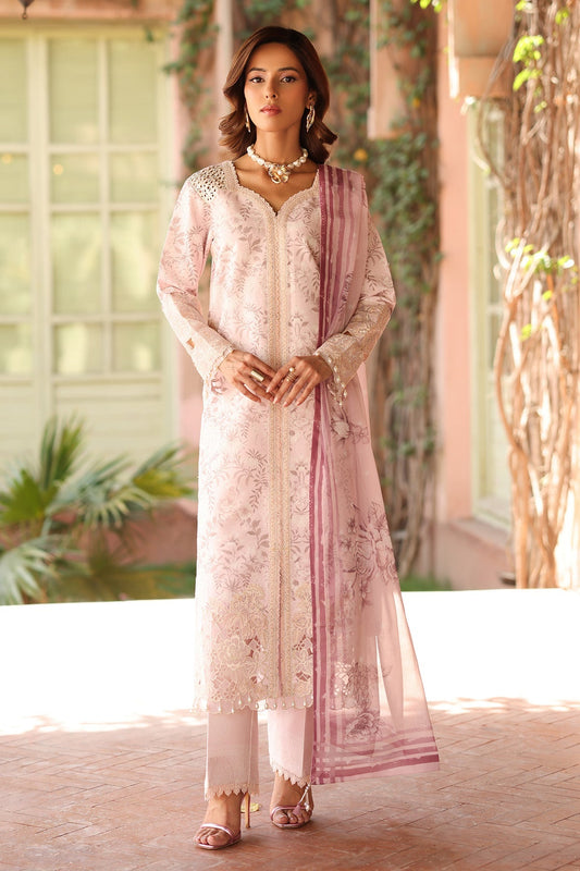 Alizeh | Embroidered Printed Festive Edit 25 | AF-EPL-7040-ARUNA XS Lawn Light Pink