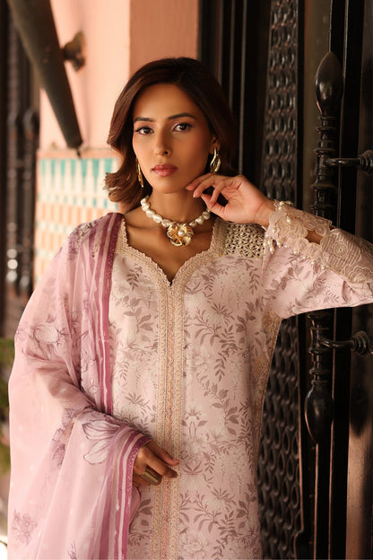 Alizeh | Embroidered Printed Festive Edit 25 | AF-EPL-7040-ARUNA L Lawn Light Pink