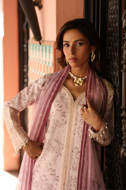 Alizeh | Embroidered Printed Festive Edit 25 | AF-EPL-7040-ARUNA Custom Size Lawn Light Pink