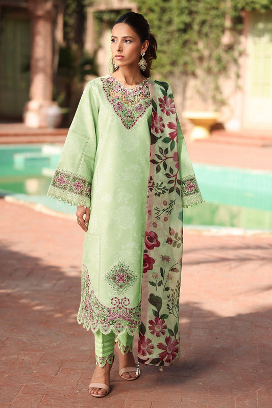 Alizeh | Embroidered Printed Festive Edit 25 | AF-EPL-7034-NUMA XS Pastel Mint Lawn