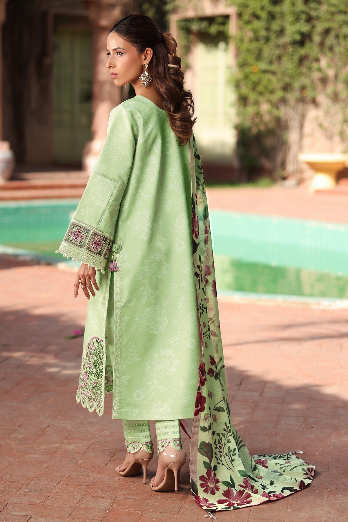 Alizeh | Embroidered Printed Festive Edit 25 | AF-EPL-7034-NUMA S Pastel Mint Lawn